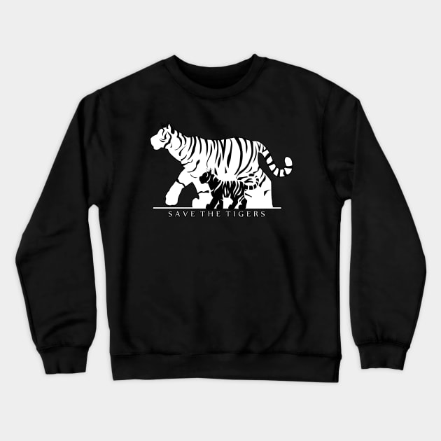 Save the Tigers (Black) Crewneck Sweatshirt by SakuraDragon